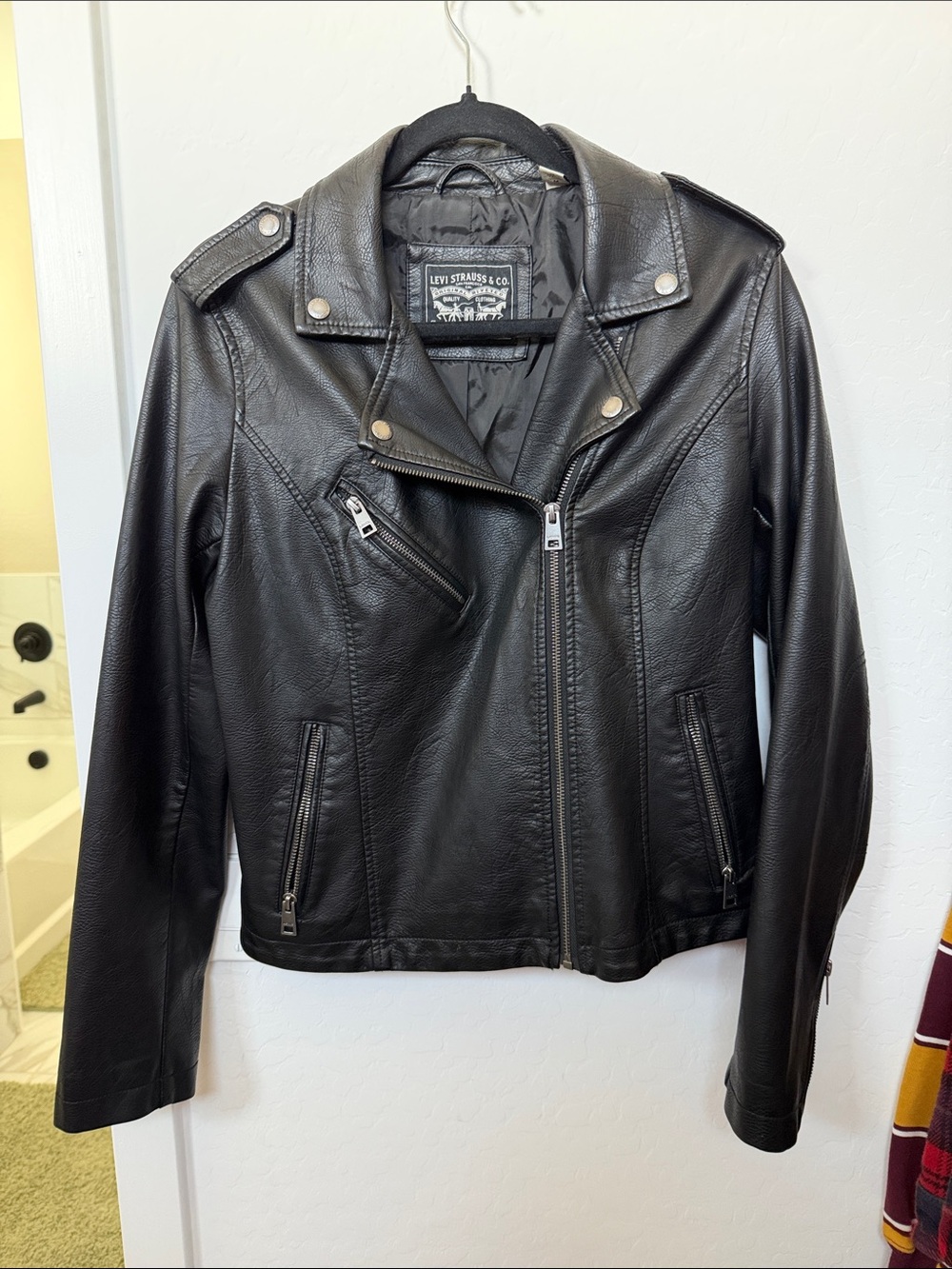 Levi's Black Faux Leather Moto-Style Jacket
